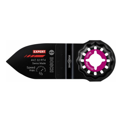 Bosch Expert Doigt de ponçage grossier AVZ 32 RT4 Plateau de ponçage pour outils multifonctions, 32 x 50 mm