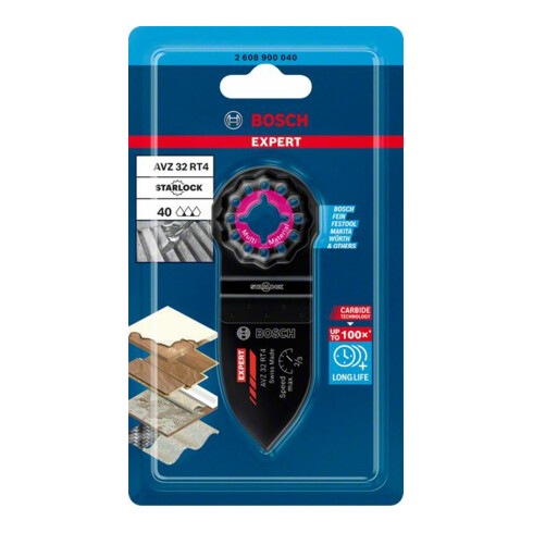Bosch Expert Doigt de ponçage grossier AVZ 32 RT4 Plateau de ponçage pour outils multifonctions, 32 x 50 mm
