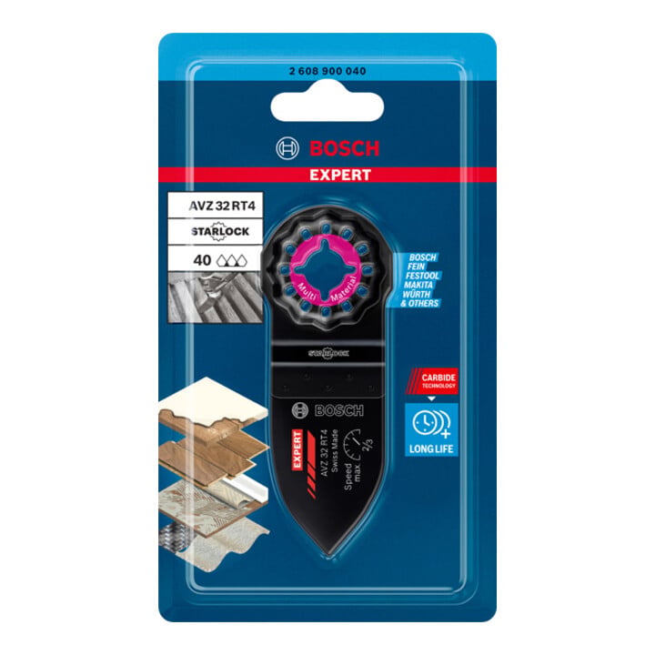 Bosch Expert Doigt de ponçage grossier AVZ 32 RT4 Plateau de ponçage pour outils multifonctions, 32 x 50 mm