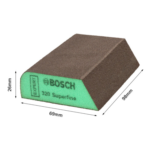 Bosch EXPERT Eponge de ponçage Combi Block, 69 x 97 x 26 mm, F : vert