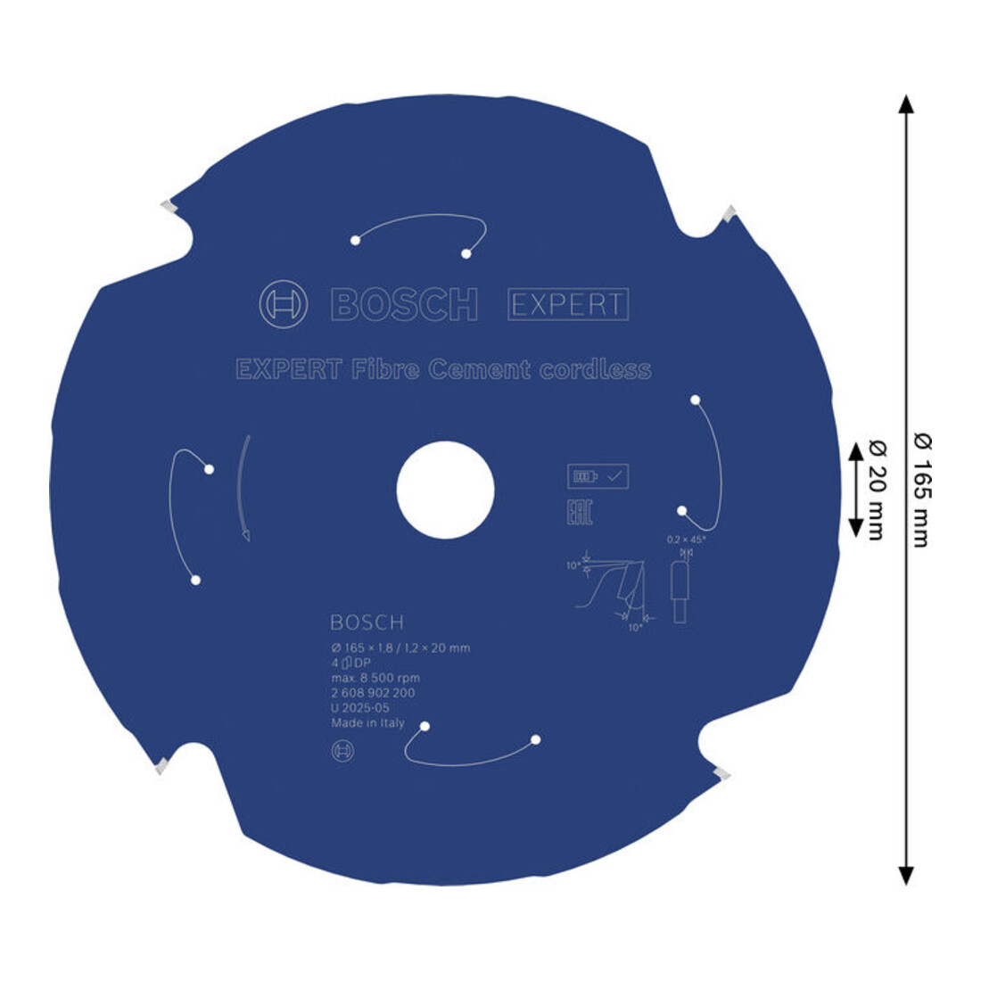 Bosch EXPERT Fiber Cement Kreissägeblatt, 165x20 mm, Z4