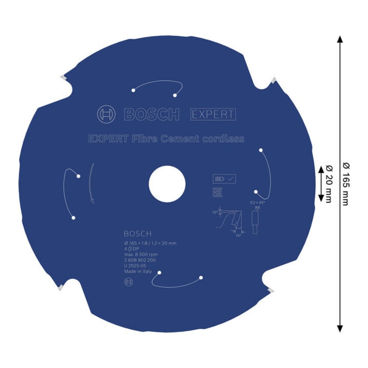 Bosch EXPERT Fiber Cement Kreissägeblatt, 165x20 mm, Z4