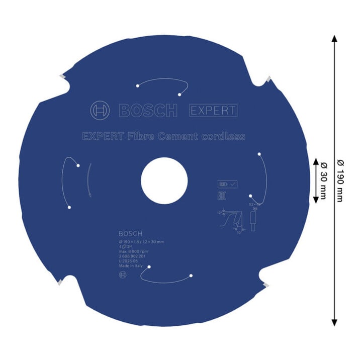 Bosch EXPERT Fiber Cement Kreissägeblatt, 190x1,8x30 mm, Z4