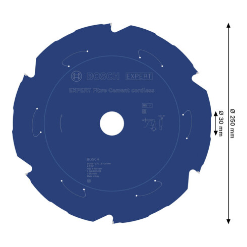 Bosch EXPERT Fiber Cement Kreissägeblatt, 250x2,2x30 mm, Z6