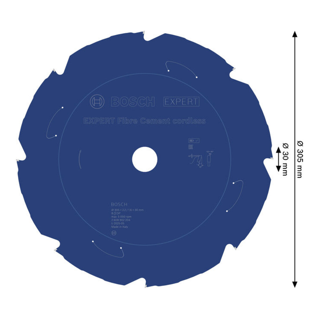 Bosch EXPERT Fiber Cement Kreissägeblatt, 305x2,2x30 mm, Z8