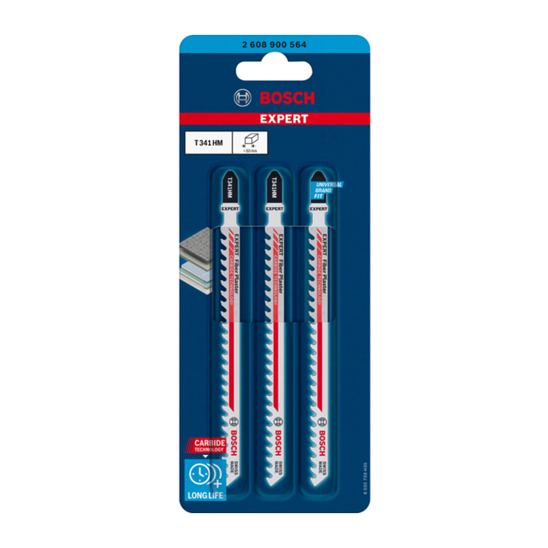 Bosch EXPERT Fiber Gips T 341 HM decoupeerzaagblad 3 stuks voor decoupeerzagen