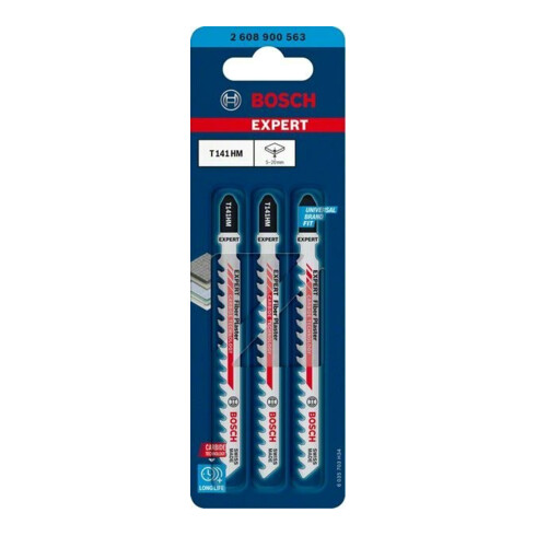 Bosch EXPERT Fiber Plaster T 141 HM Stichsägeblatt 3 Stück für Stichsägen