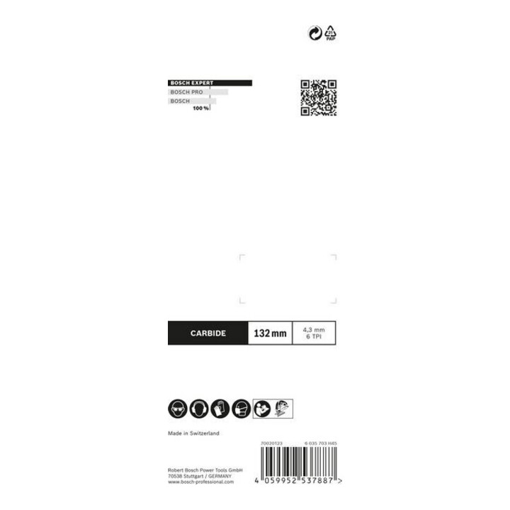 Bosch EXPERT Fiber Plaster T 341 HM Stichsägeblatt 3 Stück für Stichsägen