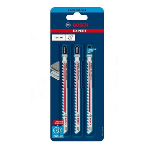 Bosch EXPERT Fiber Plaster T 341 HM Stichsägeblatt 3 Stück für Stichsägen