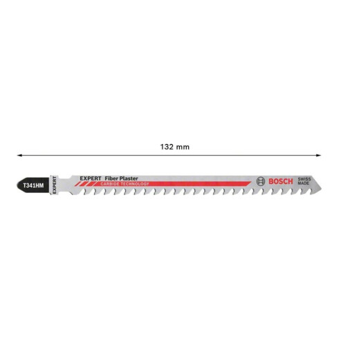 Bosch EXPERT Fiber Plaster T 341 HM Stichsägeblatt 3 Stück für Stichsägen