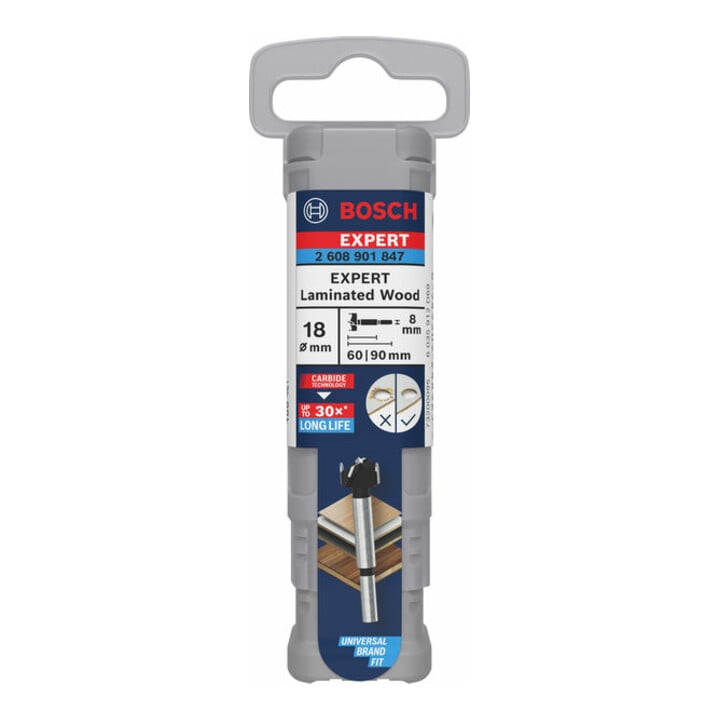 Bosch EXPERT Forage charnière bois stratifié, 18 x 60 x 90 mm