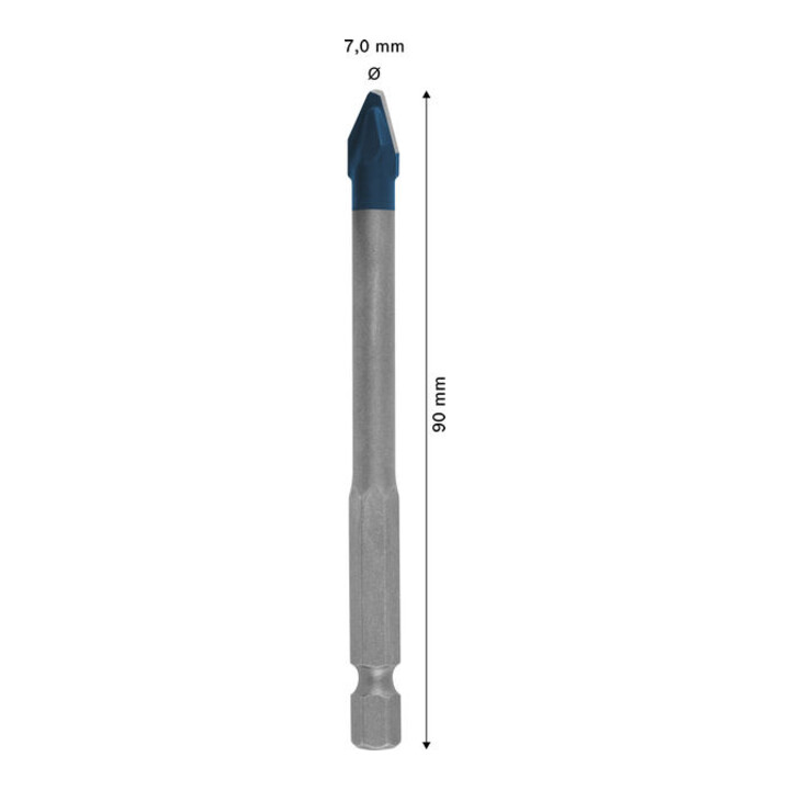 Bosch EXPERT Foret céramique dure HEX-9, 7 x 90 mm