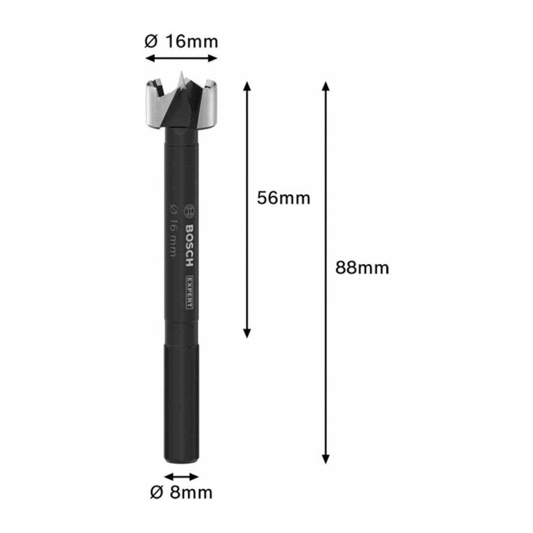 Bosch EXPERT Foret Forstner Bois, 16 mm, D8 mm