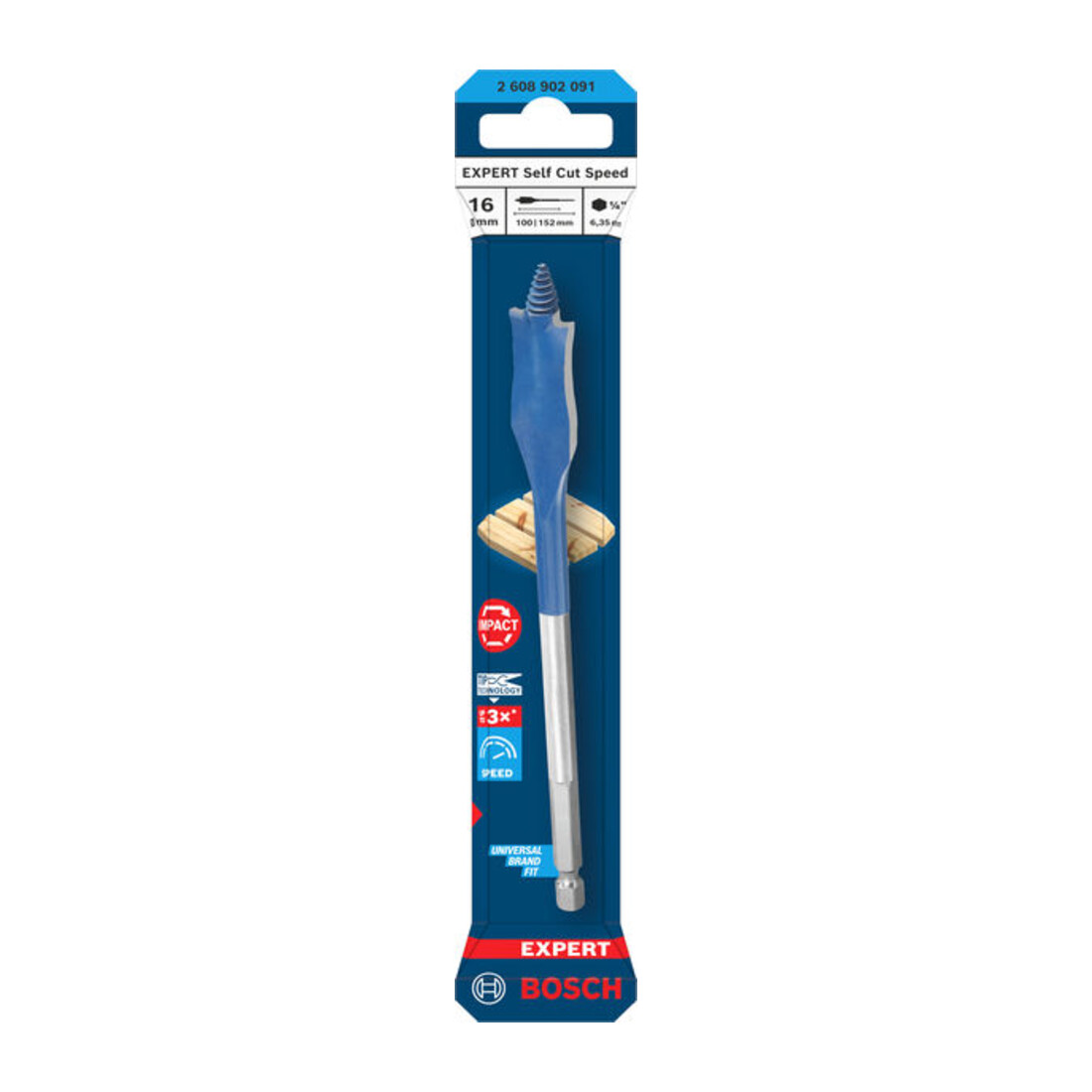 Bosch EXPERT Foret fraiseur plat Self Cut Speed, 16 x 152 mm