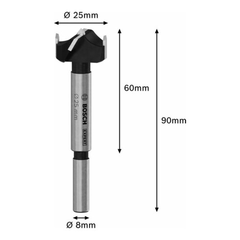 Bosch EXPERT Foret pour charnière bois stratifié, 25 x 60 x 90 mm