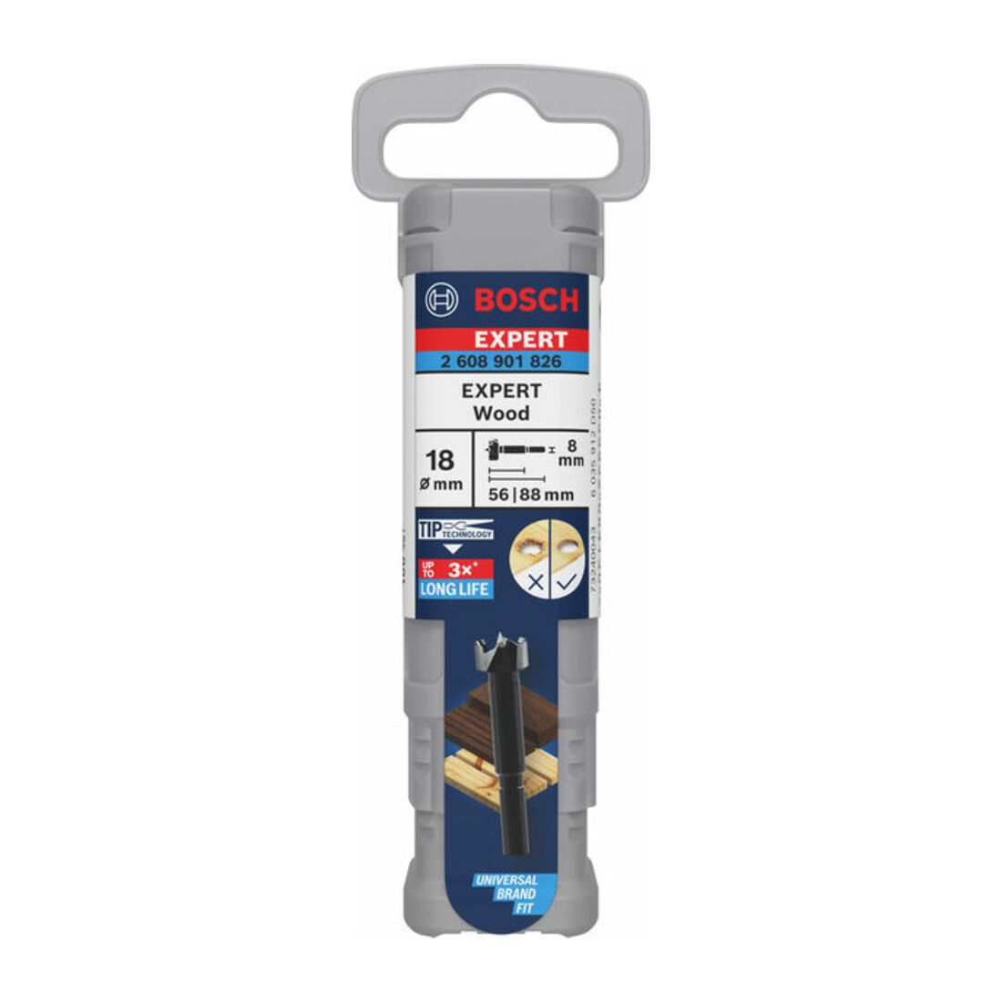 Bosch EXPERT Forstner bois, 18 mm, D8 mm