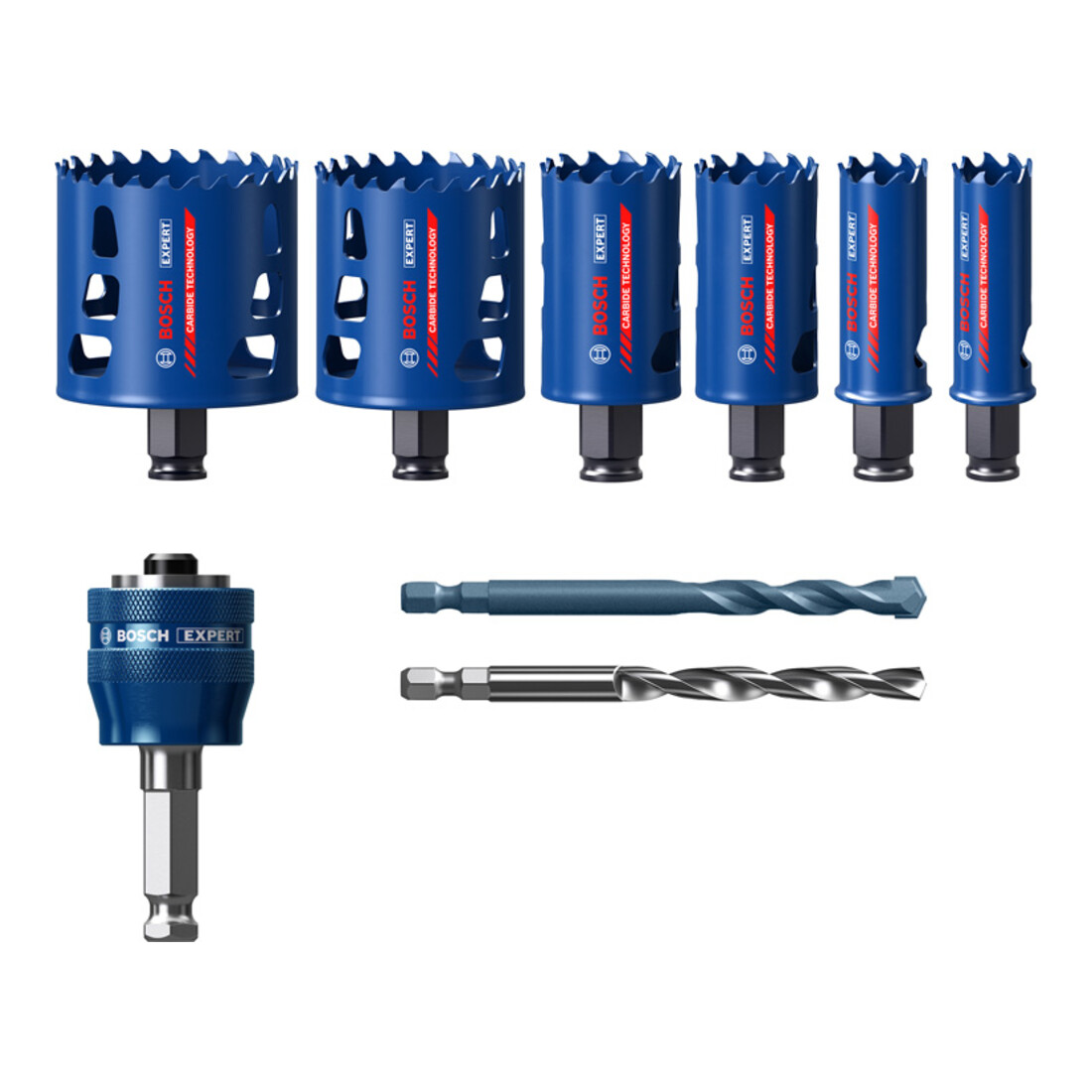 Bosch EXPERT gatenzaagset voor taai materiaal 22/25/35/51/60/68mm 9 st. voor draai- en slagboormachines