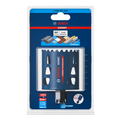 Bosch EXPERT gatzaag voor taai materiaal 60 x 60 mm voor rotatie- en percussieboormachines