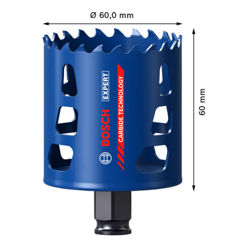 Bosch EXPERT gatzaag voor taai materiaal 60 x 60 mm voor rotatie- en percussieboormachines