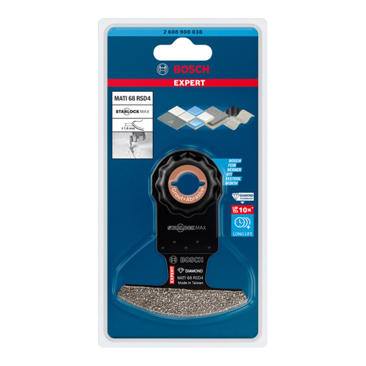 Bosch Expert Grout Corner Blade (lame de scie à segment) MATI 68 RSD4 Lame pour outils multifonctions, 68 x 10 mm