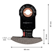 Bosch Expert Grout Corner Blade MATI 68 RD4 Lame pour outils multifonctions, 68 x 30 mm-5