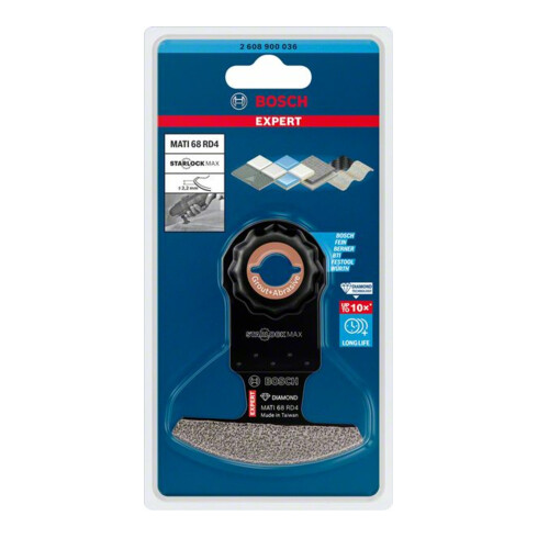 Bosch Expert Grout Corner Blade MATI 68 RD4 Lame pour outils multifonctions, 68 x 30 mm