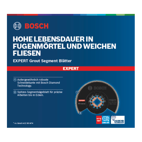 Bosch Expert Grout Corner BladeACZ 85 RD4 Mes voor multifunctioneel gereedschap, 85 mm