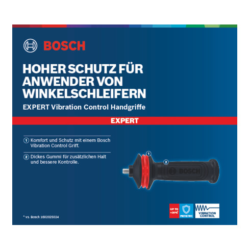 Bosch EXPERT Handgreep voor vibratieregeling M10 haakse slijpmachine 169 x 69mm voor haakse slijpmachines met X-LOCK en met klemmoer