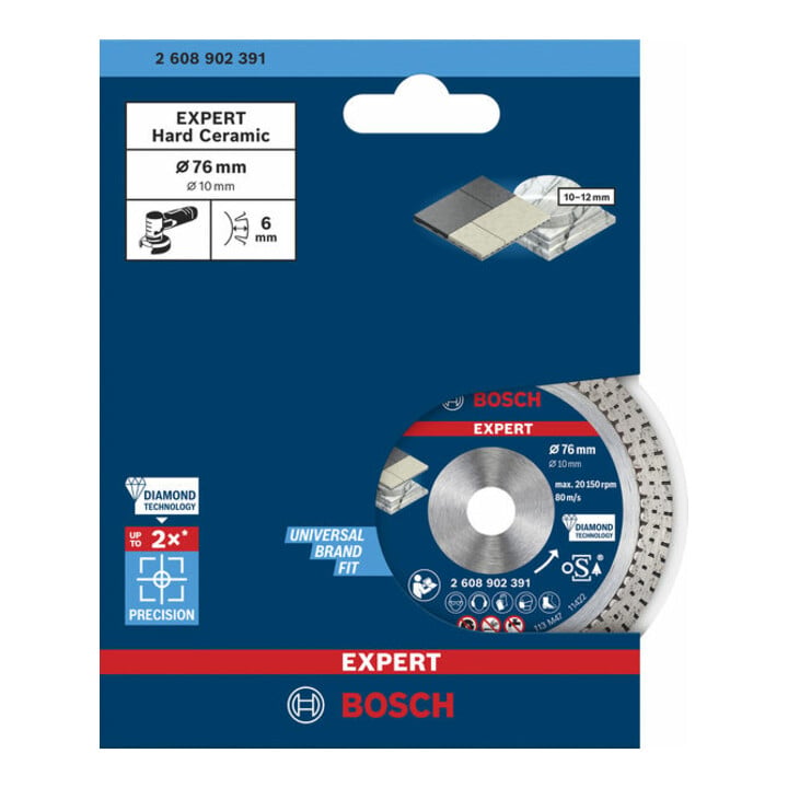 Bosch EXPERT Hard Ceramic Disque diamant de découpe 76 x 1,5 x 10 mm