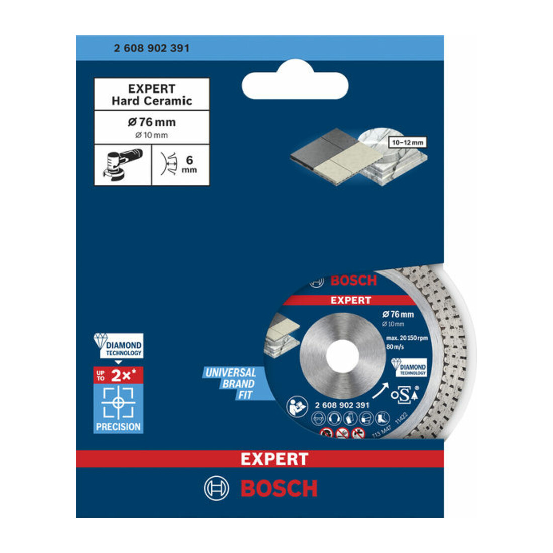 Bosch EXPERT Hard Ceramic Disque diamant de découpe 76 x 1,5 x 10 mm
