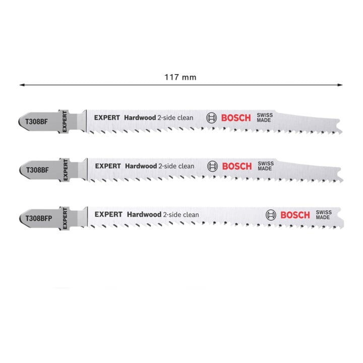 Bosch EXPERT Hard Wood 2-delig schoon decoupeerzaagblad-set 2-delig, T308BF/BFP voor decoupeerzagen