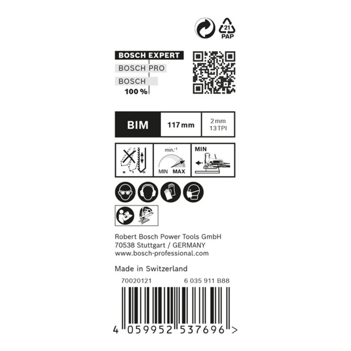 Bosch EXPERT Hard Wood 2-zijdig schoon T 308 BF decoupeerzaagblad 3 stuks voor decoupeerzagen