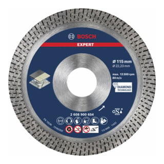 Bosch EXPERT HardCeramic Diamanttrennscheiben 115 x 22,23 x 1,4 x 10mm für Winkelschleifer mit Spannmutter