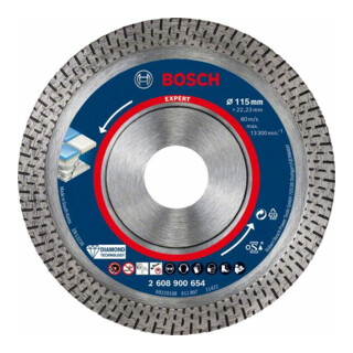 Bosch EXPERT HardCeramic Diamanttrennscheiben 115 x 22,23 x 1,4 x 10mm für Winkelschleifer mit Spannmutter