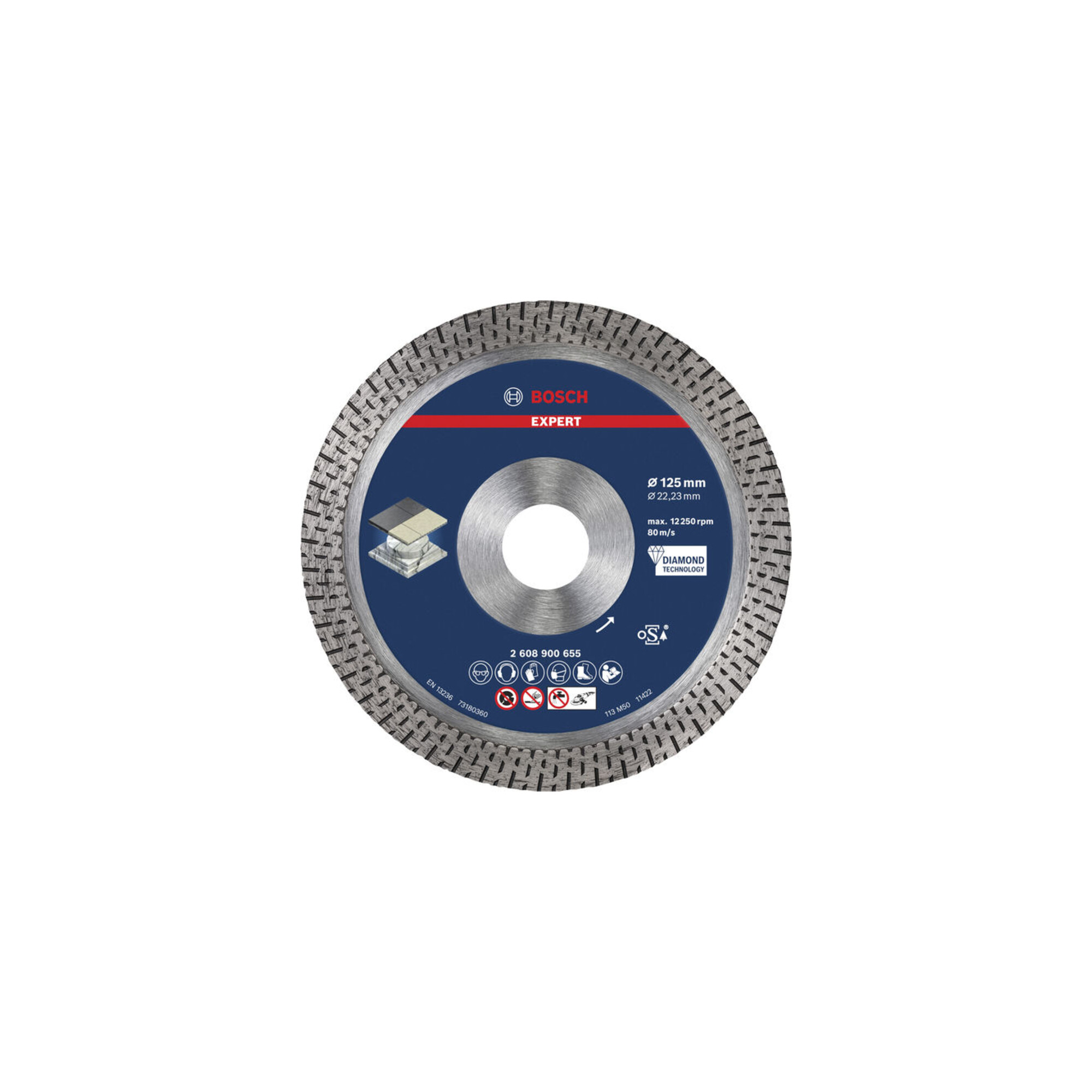 BOSCH EXPERT HardCeramic Diamanttrennscheiben 125 x 22,23 x 1,4 x 10mm für Winkelschleifer mit Spannmutter