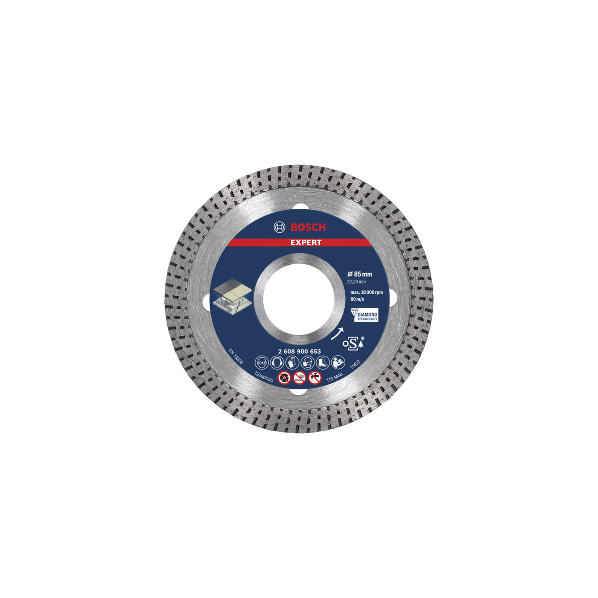 BOSCH EXPERT HardCeramic Diamanttrennscheiben 85 x 22.23 x 1,6 x 7mm für Winkelschleifer mit Spannmutter