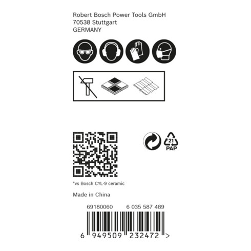 Bosch EXPERT HardCeramic HEX-9 Bohrer-Set 5/6/8mm 3-tlg. für Dreh- und Schlagbohrer