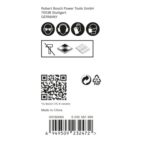 Bosch EXPERT HardCeramic HEX-9 boren set 5/6/8mm 3 st. voor rotatie- en percussieboormachines