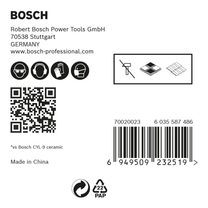 Bosch Expert HardCeramic HEX-9 jeu de forets pour tuiles, 6 mm