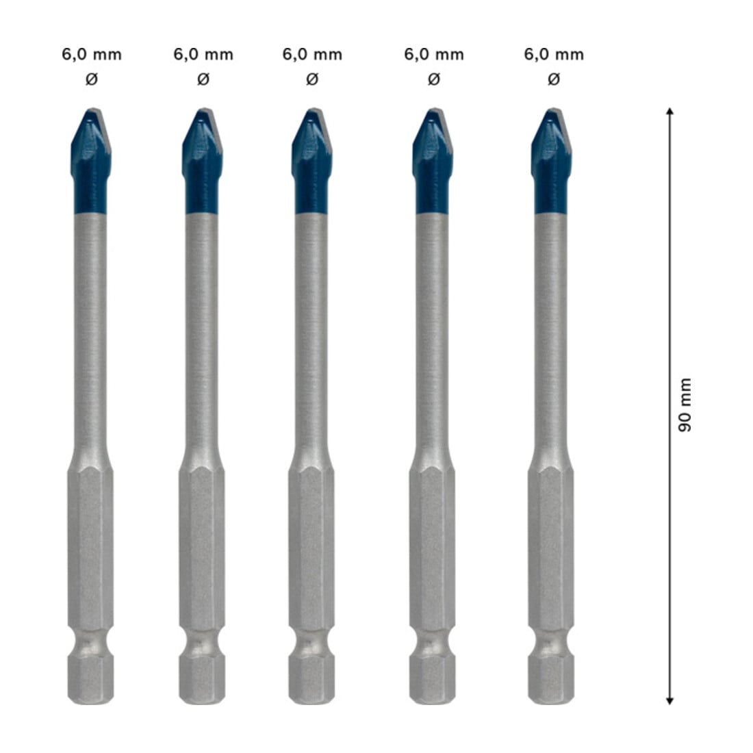 Bosch Expert HardCeramic HEX-9 jeu de forets pour tuiles, 6 mm