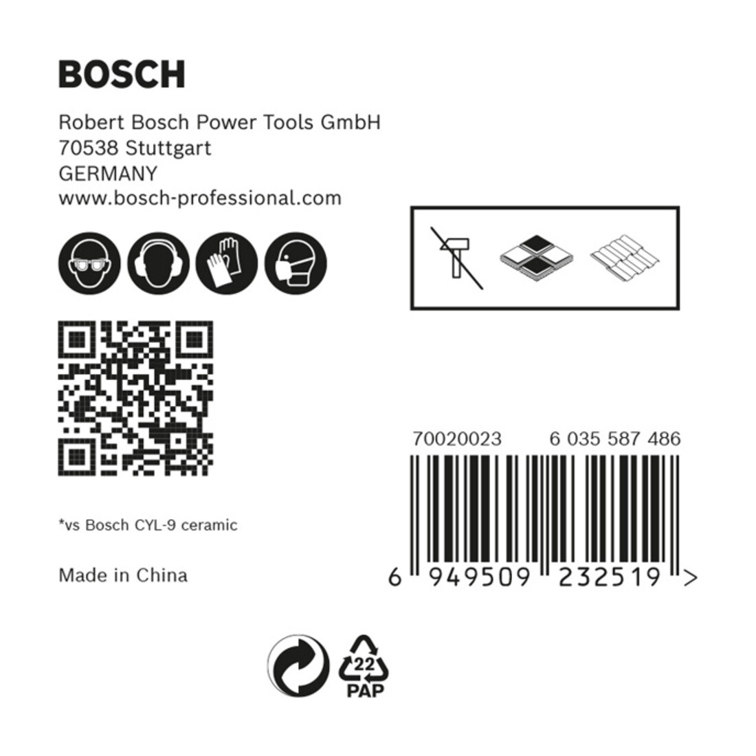 Bosch Expert HardCeramic HEX-9 jeu de forets pour tuiles, 6 mm