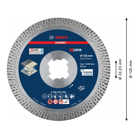 Bosch EXPERT HardCeramic X-LOCK diamantdoorslijpschijven