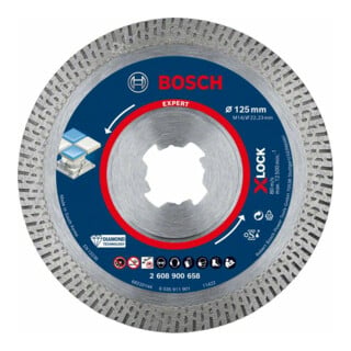 Bosch EXPERT HardCeramic X-LOCK Diamanttrennscheiben 125 x 22.23 x 1.4 x 10mm für Winkelschleifer mit X-LOCK und mit Spa