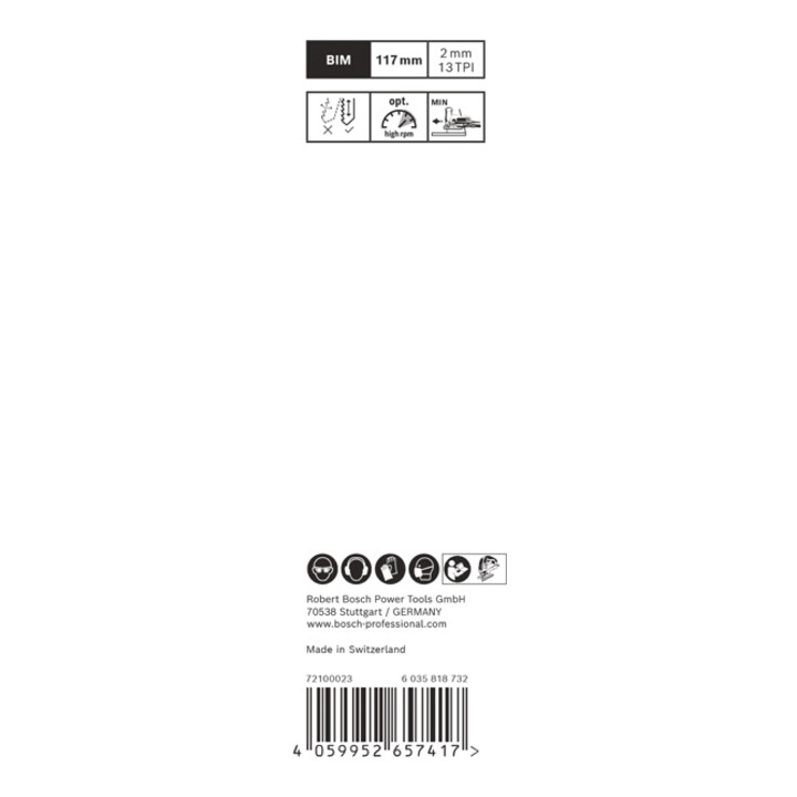 Bosch EXPERT Hardwood 2-side clean, 117 mm, 2 pièces Pour scies sauteuses