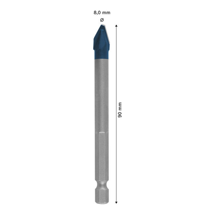 Bosch EXPERT HEX-9 Foret céramique dure, 8 x 90 mm