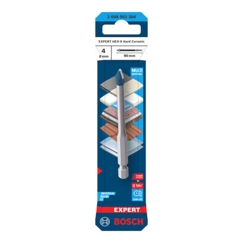 Bosch EXPERT HEX-9 Hard Ceramic Bohrer, 4 x 90 mm