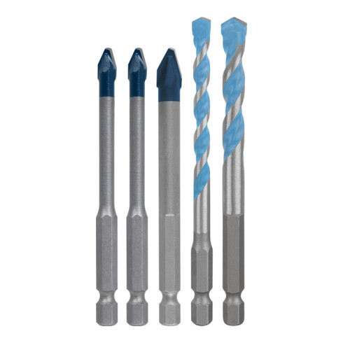 Bosch EXPERT HEX-9 Hard Ceramic e HEX-9 Multi Construction Set di punte, 6/8 mm, 5 pezzi
