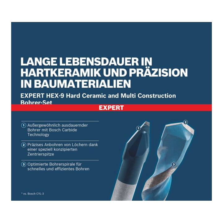 Bosch EXPERT HEX-9 Hard Ceramic en HEX-9 Multi Construction boorset, 6/8 mm, 5-dlg.