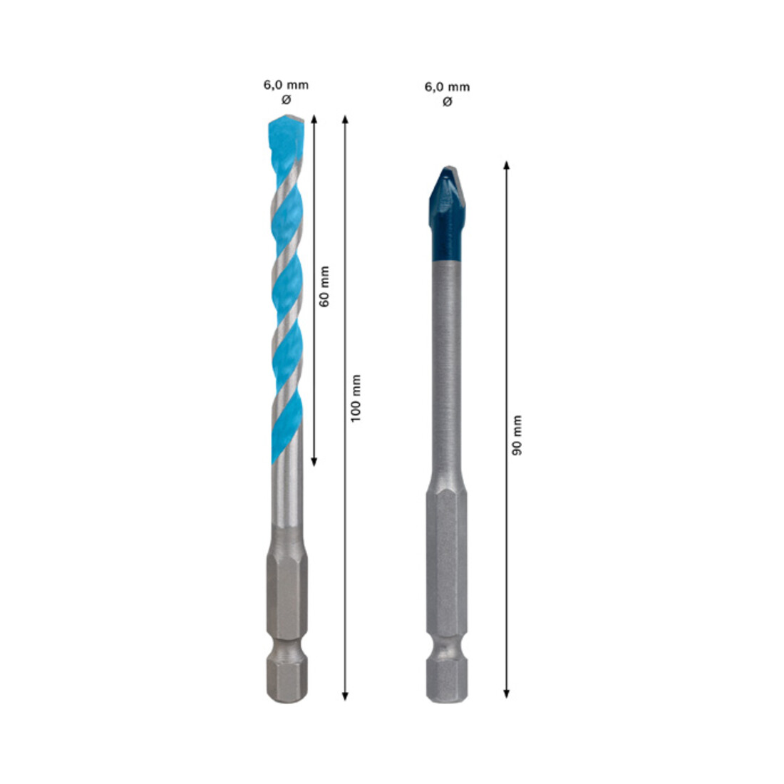 Bosch EXPERT HEX-9 Hard Ceramic + HEX-9 Multi Construction Bohrer, 6 mm