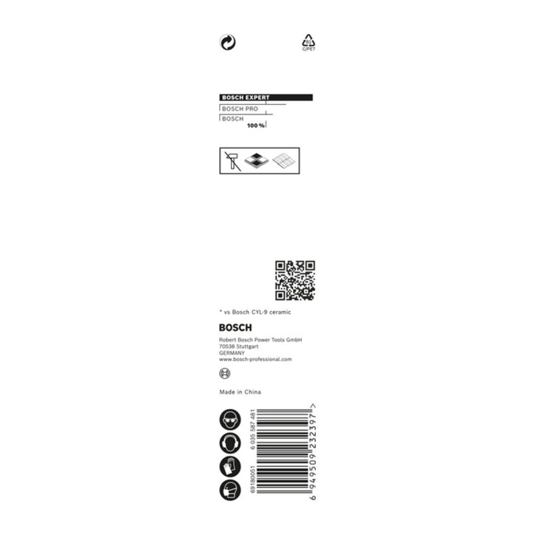 Bosch EXPERT HEX-9 HardCeramic Bohrer 3 x 90mm für Dreh- und Schlagbohrer